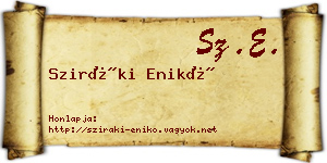 Sziráki Enikő névjegykártya